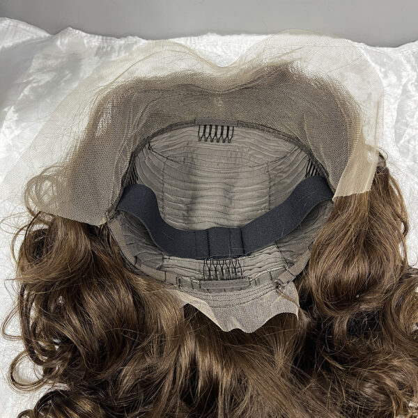 #4 Brown Double Drawn Bouncy Curl 13x4 Transparent Lace Full Frontal 300% Density Wig - Image 5
